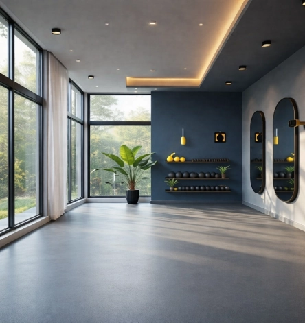 Before Rubber tiles gym flooring