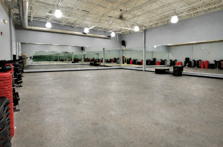 Vinyl Gym floor transformation before